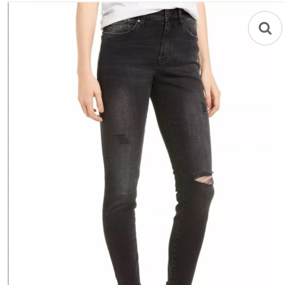 Distressed Slim Boyfriend Jeans Fits Sz 27/28 Y2K 90s Academia Street Grunge New